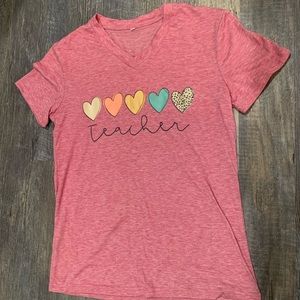 Teacher Hearts V-neck T-Shirt